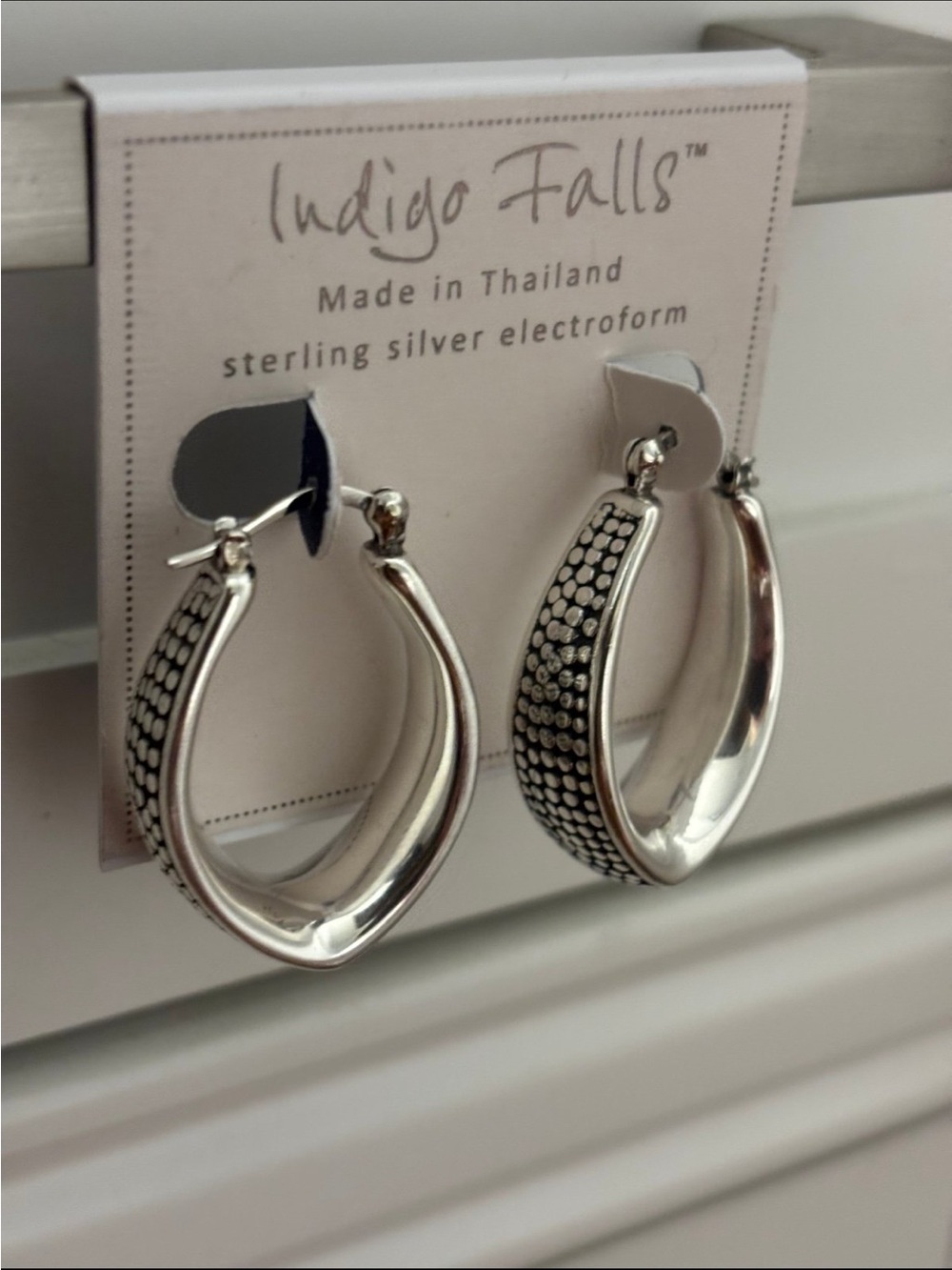 Sterling Silver Electrictroform Hoop Earrings Made is Thailand